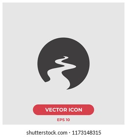 Flat River Vector Icon Illustration.Premium Quality.
