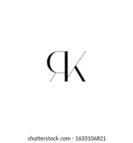 Flat Rk logo design vector. Illustration of RK Letter Logotype