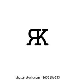 Flat Rk logo design vector. Illustration of RK Letter Logotype