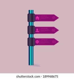 Flat road sign design template for infographics,