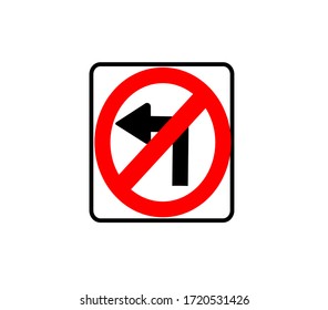 flat road sign "no turning allowed" on a white isolated background.vector illustration