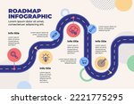 Flat roadmap infographic template Vector illustration.