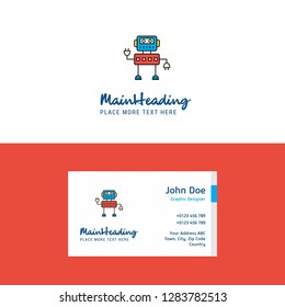 Flat Robotics  Logo and Visiting Card Template. Busienss Concept Logo Design