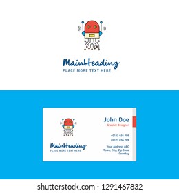 Flat Robotics Logo and Visiting Card Template. Busienss Concept Logo Design