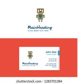 Flat Robots Logo and Visiting Card Template. Busienss Concept Logo Design