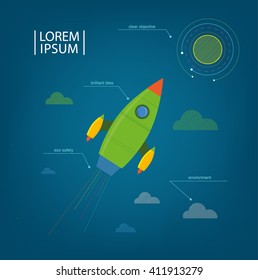 flat rocket background. design. purpose. idea. environment, missile