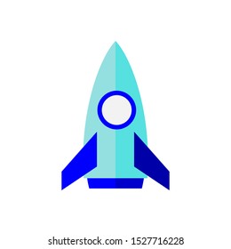 Flat Rocket Character Illustration in isolated White Background 