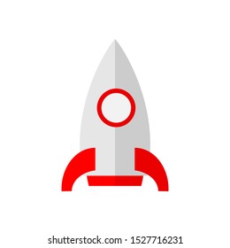 Flat Rocket Character Illustration in isolated White Background 