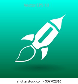 Flat rocket icon.