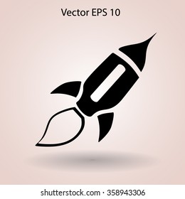 Flat rocket icon.