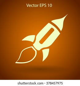 Flat rocket icon.