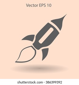 Flat rocket icon.