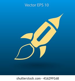Flat rocket icon.