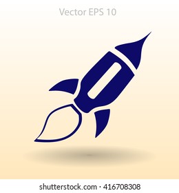 Flat rocket icon.