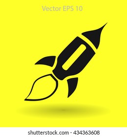 Flat rocket icon.
