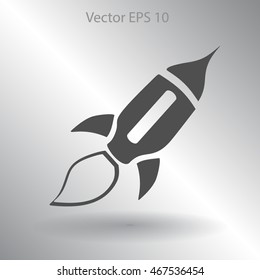 Flat rocket icon.
