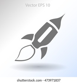 Flat rocket icon.