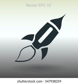 Flat rocket icon.