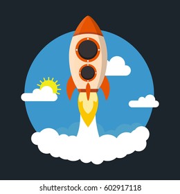 Flat Rocket Icon