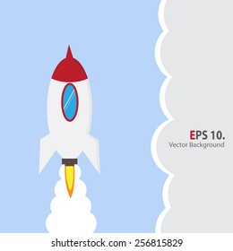Flat rocket icon. Startup concept. Project development.