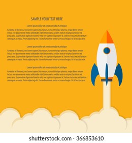 Flat rocket icon. Startup concept. Project development.