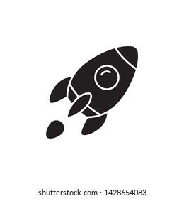 flat rocket icon symbol sign, logo template, vector, eps 10