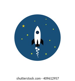 flat rocket illustration