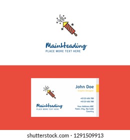 Flat Rocket  Logo and Visiting Card Template. Busienss Concept Logo Design