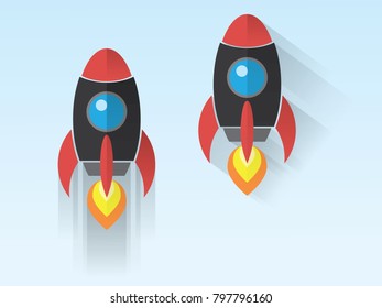 flat rocket with shadow