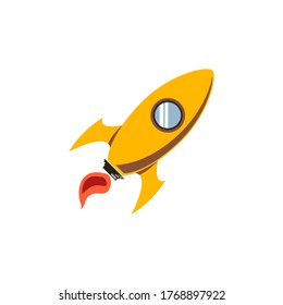 Flat Rocket. Rocket sign. Vector illustration isolated on white background. EPS 10