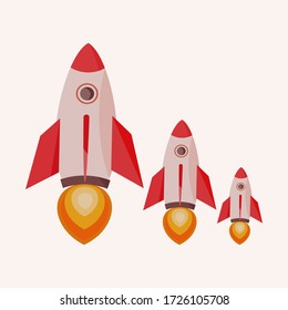 
flat rocket style. rocket start-up design