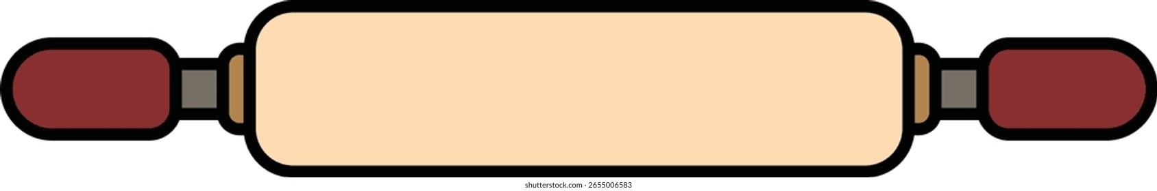 Flat rolling pin kitchen utensil illustration