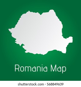 flat romania map white with green background. vector eps.10