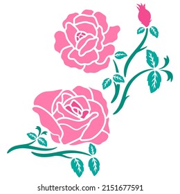 flat rose flower decoration vector illustration background