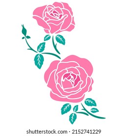 flat rose flower decoration vector illustration background