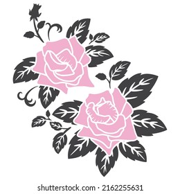 flat rose flower decoration vector illustration background