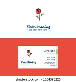 Flat Rose Logo and Visiting Card Template. Busienss Concept Logo Design