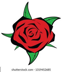 Flat rose print design