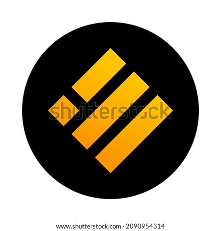 Flat round black icon Binance USD (BUSD) coin. Vector illustration. 