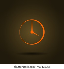 Flat round clock stock vector icon