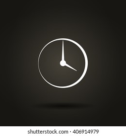 Flat round clock stock vector icon