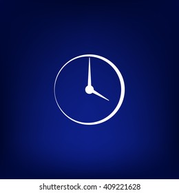 Flat round clock stock vector icon