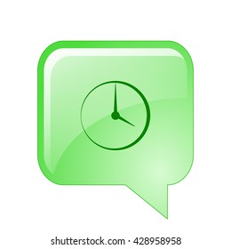 Flat round clock stock vector icon