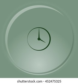 Flat round clock stock vector icon illustration