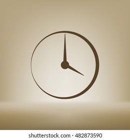 Flat round clock stock vector icon illustration