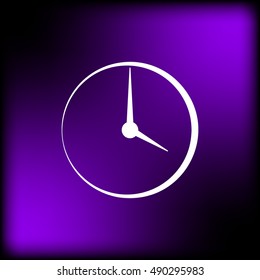 Flat round clock stock vector icon illustration