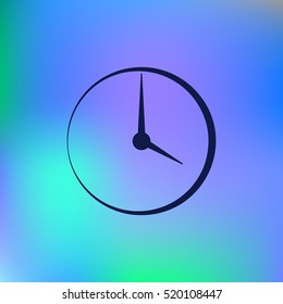 Flat round clock stock vector icon illustration