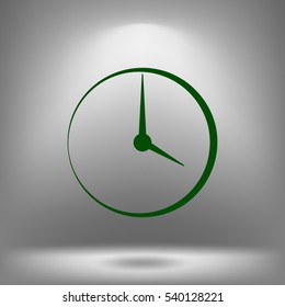 Flat round clock stock vector icon illustration