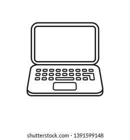 flat round corner laptop icon, vector, eps 10, adjustable line stroke