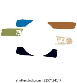 Flat. Round element  frame . For text. Logo . Art.